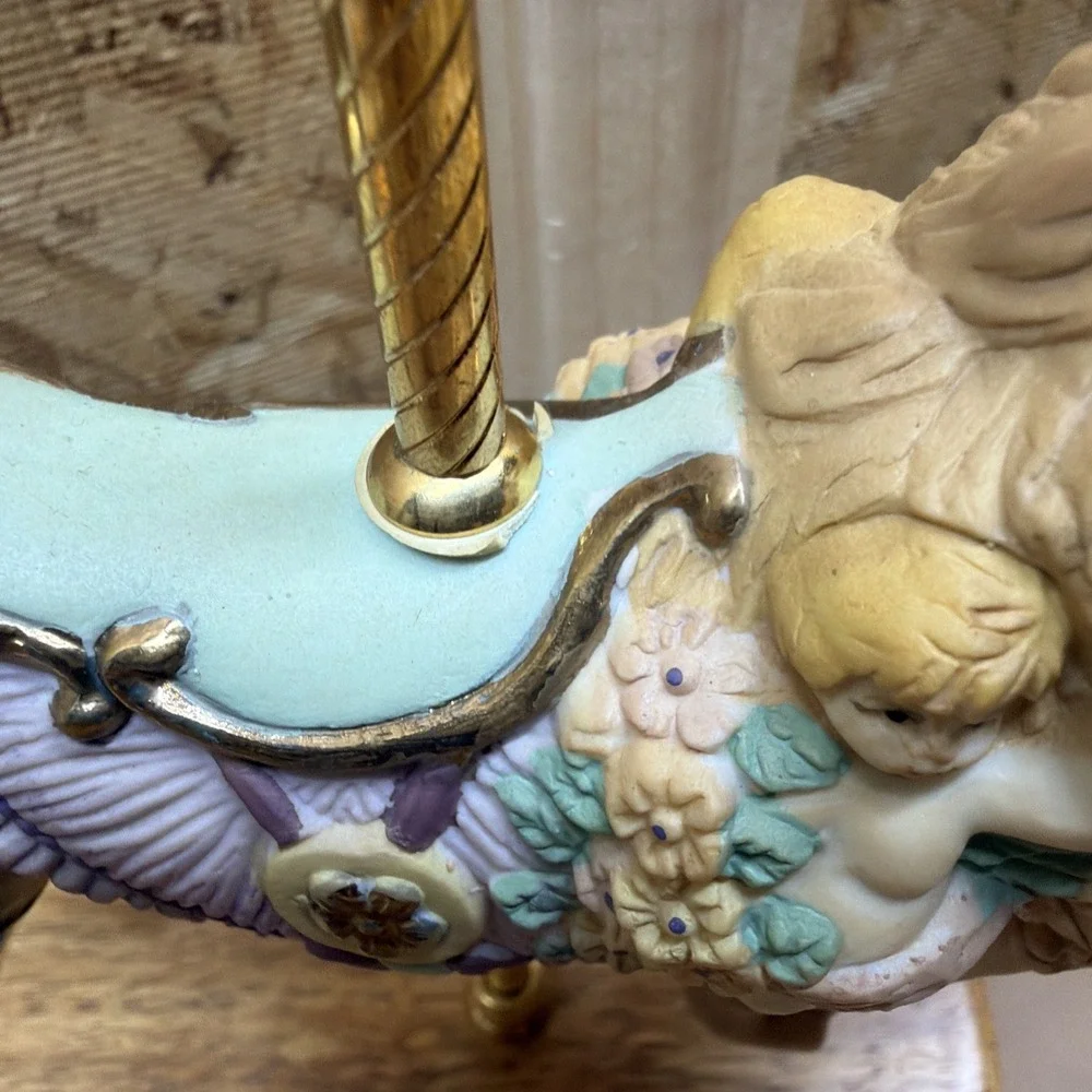 Vtg 1992 Breckenridge Carousel Lion Music Box Plays Carousel Waltz . Works